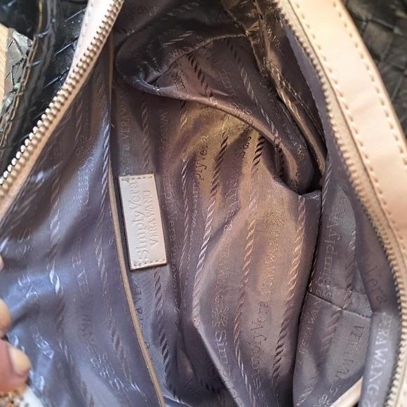 Simply Vera Wang Purse Black Woven Shoulder Bag - Picture 4 of 6